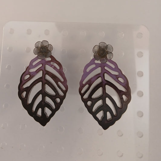 Black and Purple Leaf Studs